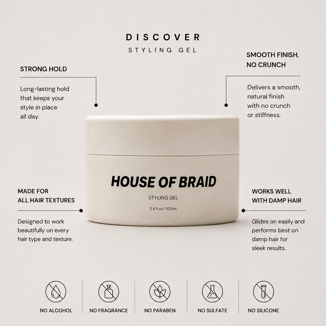 Non-Toxic Hair Styling Gel