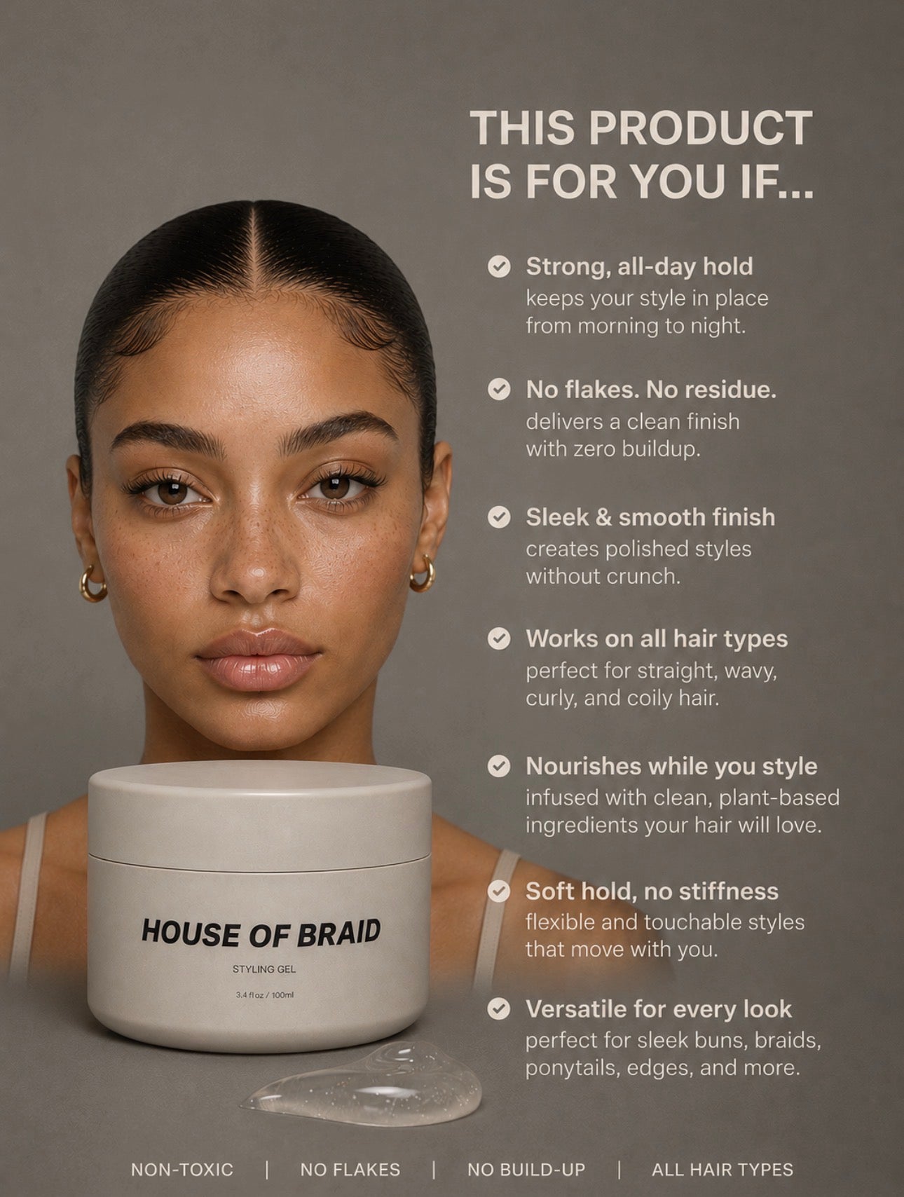 Non-Toxic Hair Styling Gel