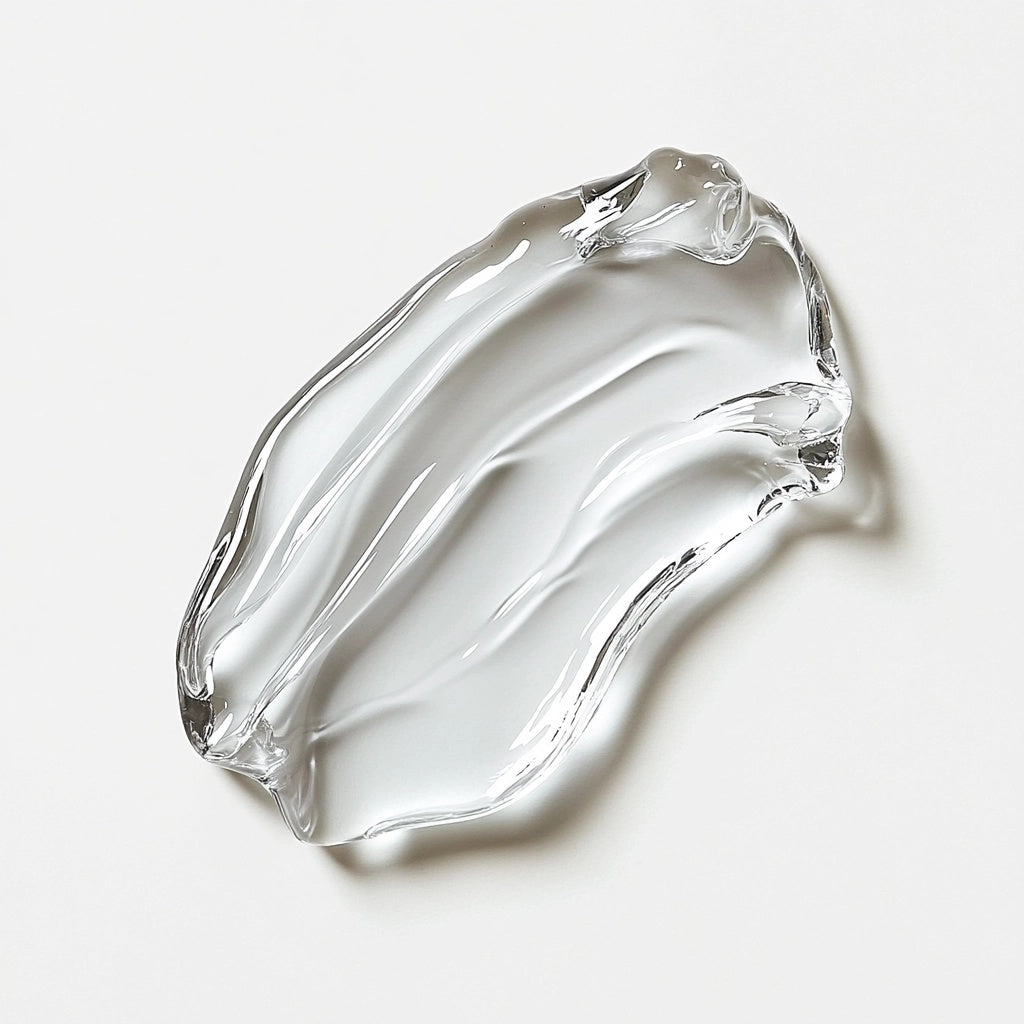 A clear, translucent gel or silicone pad with a wavy, textured surface, photographed on a clean white background.