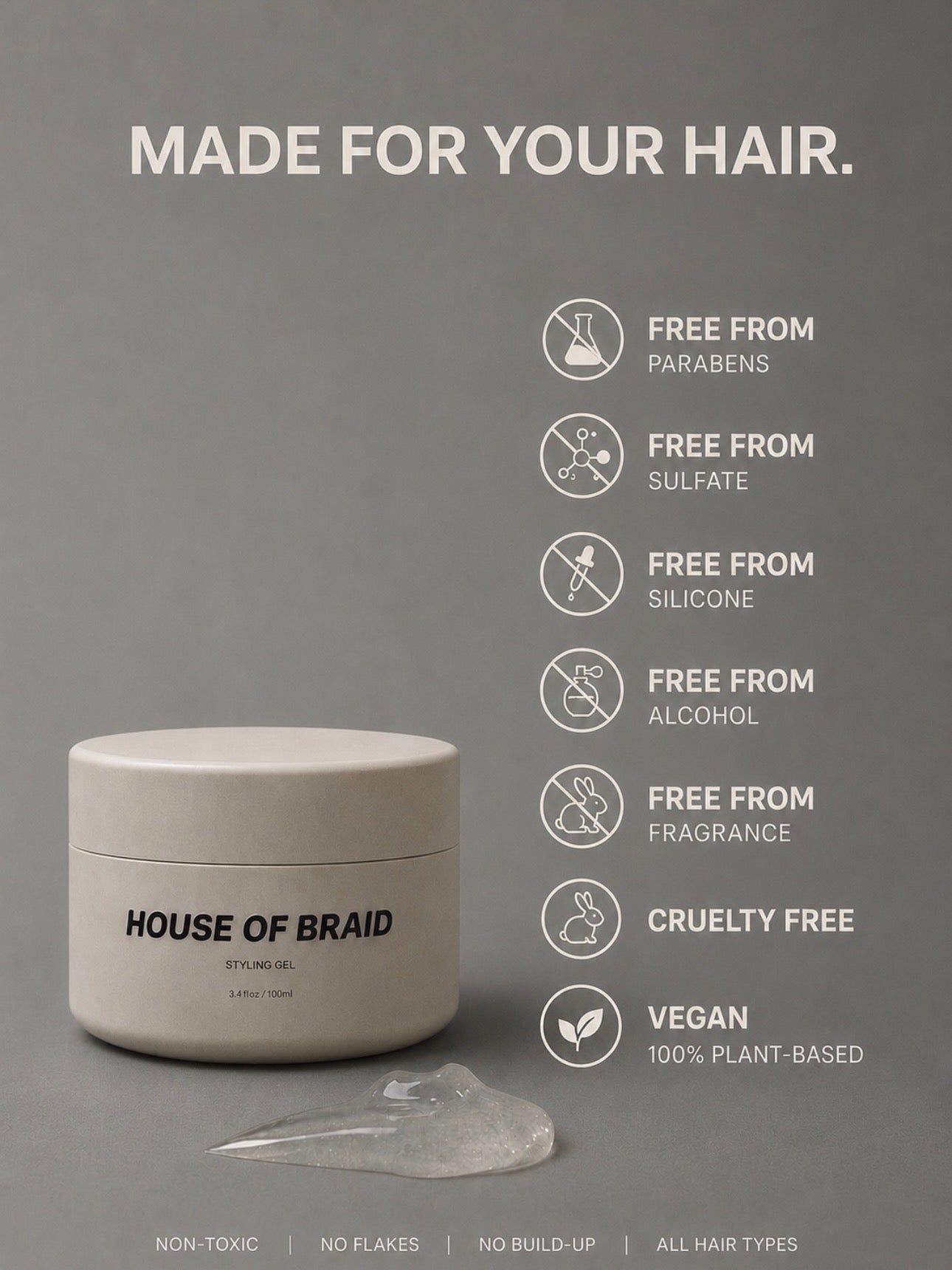 Non-Toxic Hair Styling Gel