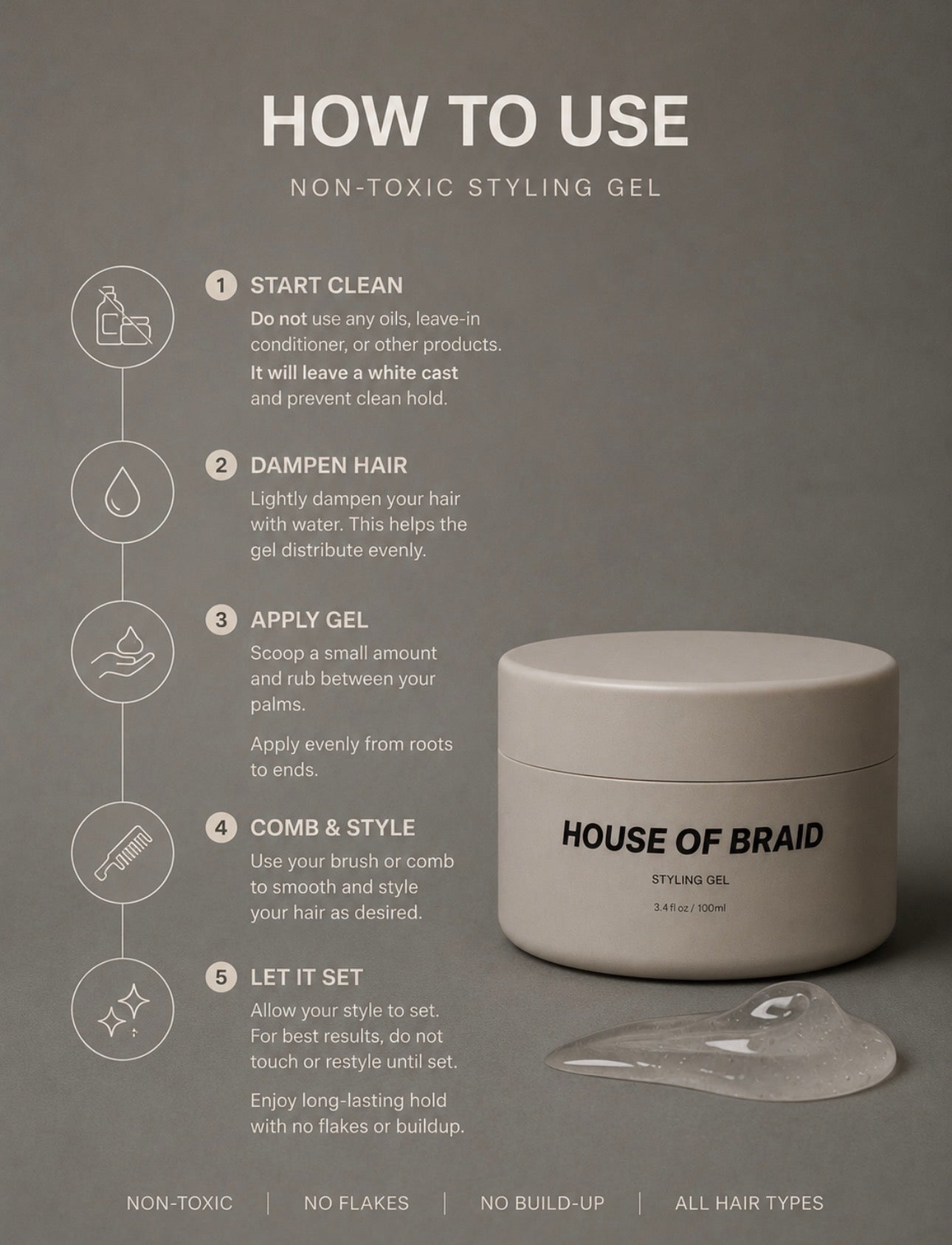 Non-Toxic Hair Styling Gel