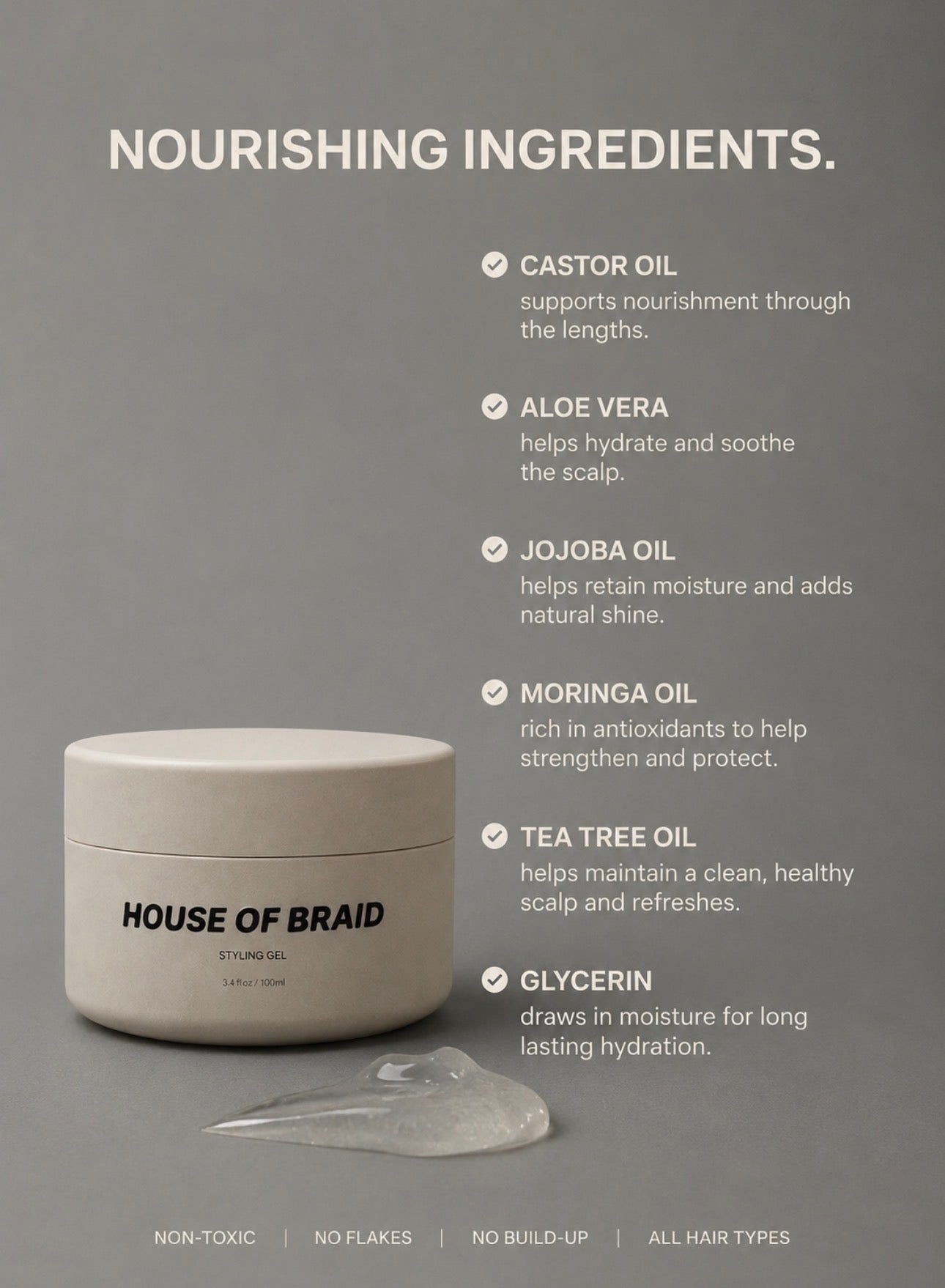 Non-Toxic Hair Styling Gel